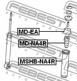 Амортизатор задний для MITSUBISHI GRANDIS(NA#W), SPACE RUNNER(N6#W), SPACE(N8#W,N9#W) <b>FEBEST MD-NA4R</b> - изображение 1