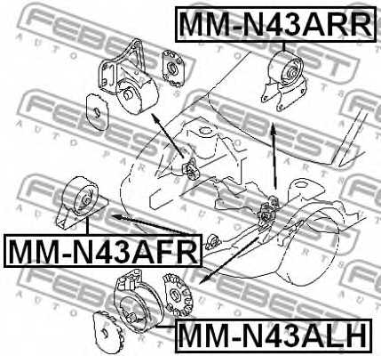 Подвеска двигателя FEBEST MM-N43ARR - изображение 1