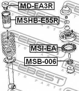 Дистанционная труба, амортизатор FEBEST MSB-006 - изображение 1