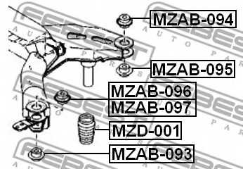 Втулка балки моста FEBEST MZAB-097 - изображение 1