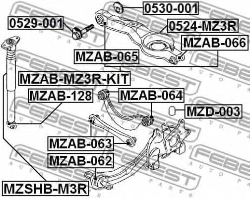 Втулка, амортизатор FEBEST MZAB-128 - изображение 1
