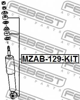 Втулка, амортизатор FEBEST MZAB-129-KIT - изображение 1