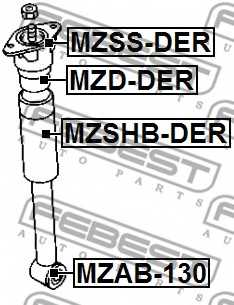 Втулка, амортизатор FEBEST MZAB-130 - изображение 1