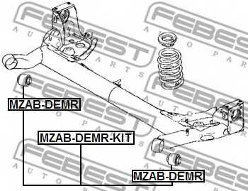 Втулка балки моста FEBEST MZAB-DEMR-KIT - изображение 1