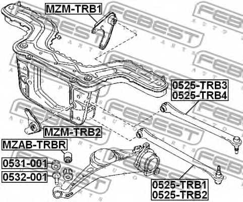 Подушка дифференциала FEBEST MZM-TRB2 - изображение 1