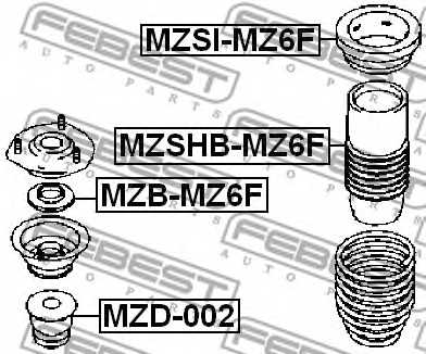 Тарелка пружины FEBEST MZSI-MZ6F - изображение 1