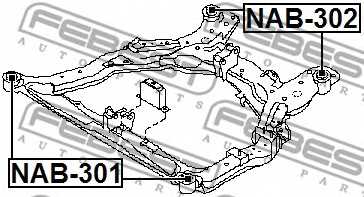 Втулка балки моста FEBEST NAB-302 - изображение 1