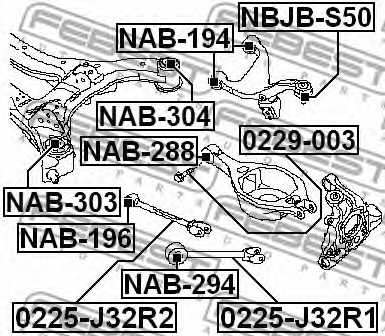 Втулка балки моста FEBEST NAB-304 - изображение 1