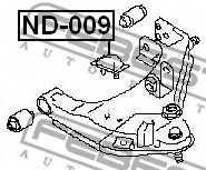 Амортизатор передний для NISSAN NAVARA(D21,D22), PICK UP(720,D21,D22), PICKUP / NP300 PICKUP(D22), TERRANO(R20,WD21) <b>FEBEST ND-009</b> - изображение 1