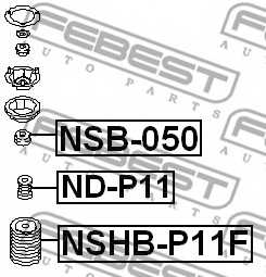 Амортизатор передний для NISSAN PRIMERA(P10,P11,WP11) <b>FEBEST ND-P11F</b> - изображение 1
