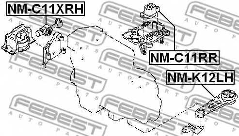 Подвеска двигателя FEBEST NM-C11XRH - изображение 1