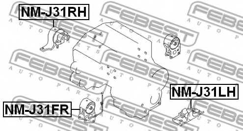 Подвеска двигателя FEBEST NM-J31FR - изображение 1