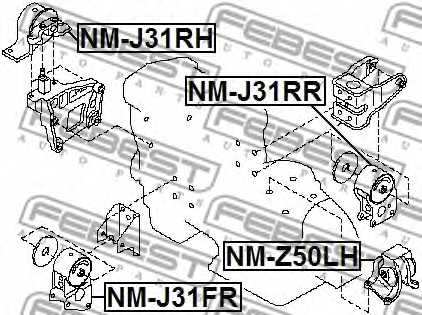 Подвеска двигателя FEBEST NM-J31RR - изображение 1
