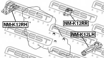 Подвеска двигателя FEBEST NM-K12RH - изображение 1