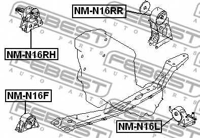 Подвеска двигателя FEBEST NM-N16RR - изображение 1
