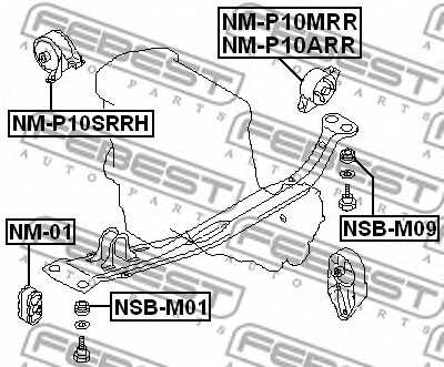 Подвеска двигателя FEBEST NM-P10SRRH - изображение 1