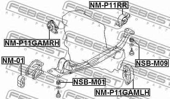 Подвеска двигателя FEBEST NM-P11GAMLH - изображение 1