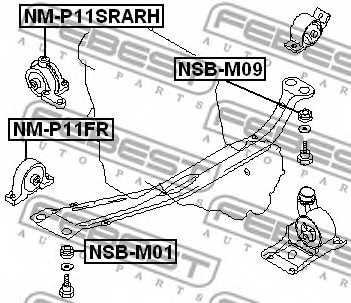 Подвеска двигателя FEBEST NM-P11SRARH - изображение 1