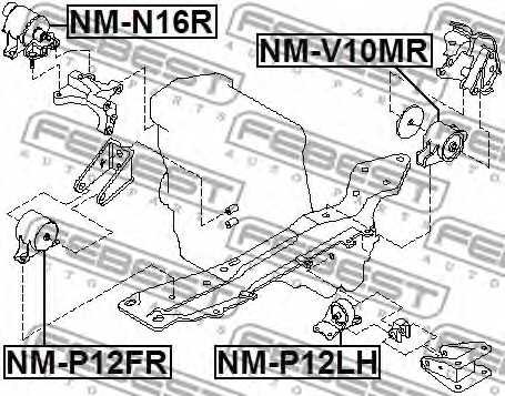 Подвеска двигателя FEBEST NM-P12LH - изображение 1
