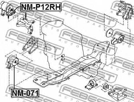 Подвеска двигателя FEBEST NM-P12RH - изображение 1