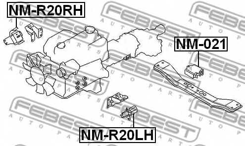 Подвеска двигателя FEBEST NM-R20LH - изображение 1