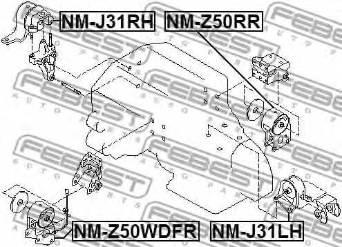 Подвеска двигателя FEBEST NM-Z50RR - изображение 1