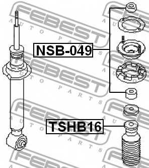 Дистанционная труба, амортизатор FEBEST NSB-049 - изображение 1