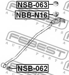 Втулка, шток вилки переключения передач FEBEST NSB-062 - изображение 1