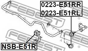 Опора стабилизатора FEBEST NSB-E51R - изображение 1