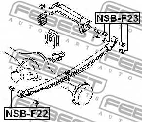 Втулка листовой рессоры FEBEST NSB-F22 - изображение 1