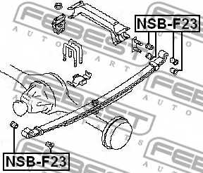 Втулка листовой рессоры FEBEST NSB-F23 - изображение 1