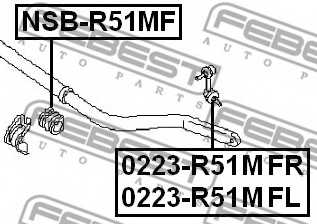 Опора стабилизатора FEBEST NSB-R51MF - изображение 1