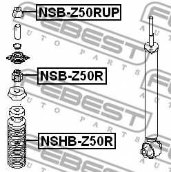 Дистанционная труба, амортизатор FEBEST NSB-Z50RUP - изображение 1