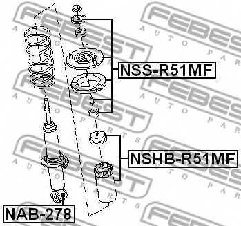 Подвеска амортизатора FEBEST NSS-R51MF - изображение 1