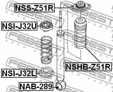 Опора амортизатора задняя NISSAN MURANO Z51 2007-2014 <b>FEBEST NSS-Z51R</b> - изображение 1