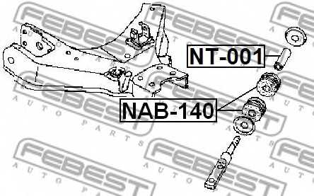 Гильза, подвески поперечного рычага FEBEST NT-001 - изображение 1