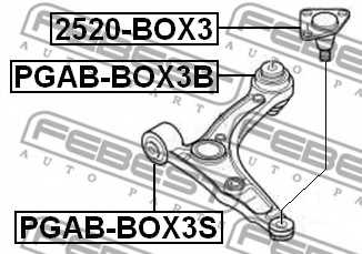 Подвеска рычага независимой подвески колеса FEBEST PGAB-BOX3S - изображение 1