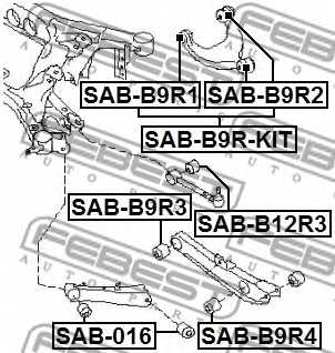 Подвеска рычага независимой подвески колеса FEBEST SAB-B9R2 - изображение 1