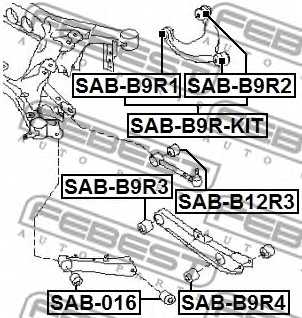 Подвеска рычага независимой подвески колеса FEBEST SAB-B9R4 - изображение 1