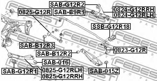 Подвеска рычага независимой подвески колеса FEBEST SAB-G12R1 - изображение 1