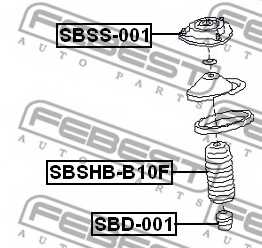 Амортизатор передний для SUBARU EXIGA, FORESTER, IMPREZA, LEGACY <b>FEBEST SBD-001</b> - изображение 1