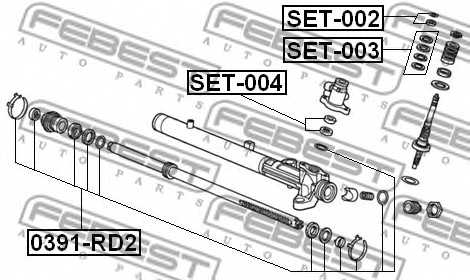 Ремкомплект, рулевой механизм FEBEST SET-002 - изображение 1