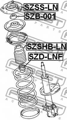 Амортизатор передний для SUZUKI LIANA(ER), SX4(EY,GY) <b>FEBEST SZD-LNF</b> - изображение 1