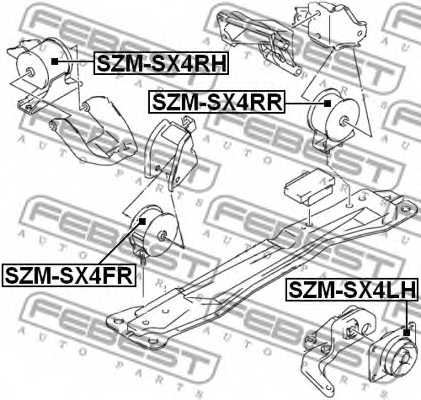 Подвеска двигателя FEBEST SZM-SX4LH - изображение 1