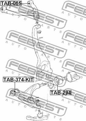 Подвеска рычага независимой подвески колеса FEBEST TAB-374-KIT - изображение 1