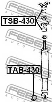 Втулка, амортизатор FEBEST TAB-430 - изображение 1