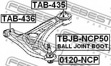 Подвеска рычага независимой подвески колеса FEBEST TAB-435 - изображение 1