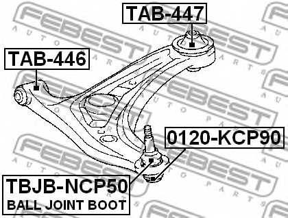 Подвеска рычага независимой подвески колеса FEBEST TAB-446 - изображение 1