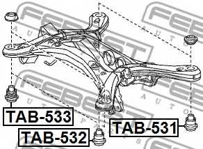 Втулка балки моста FEBEST TAB-531 - изображение 1