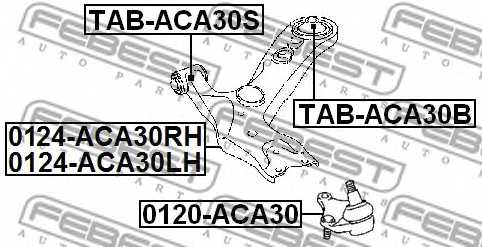 Подвеска рычага независимой подвески колеса FEBEST TAB-ACA30B - изображение 1
